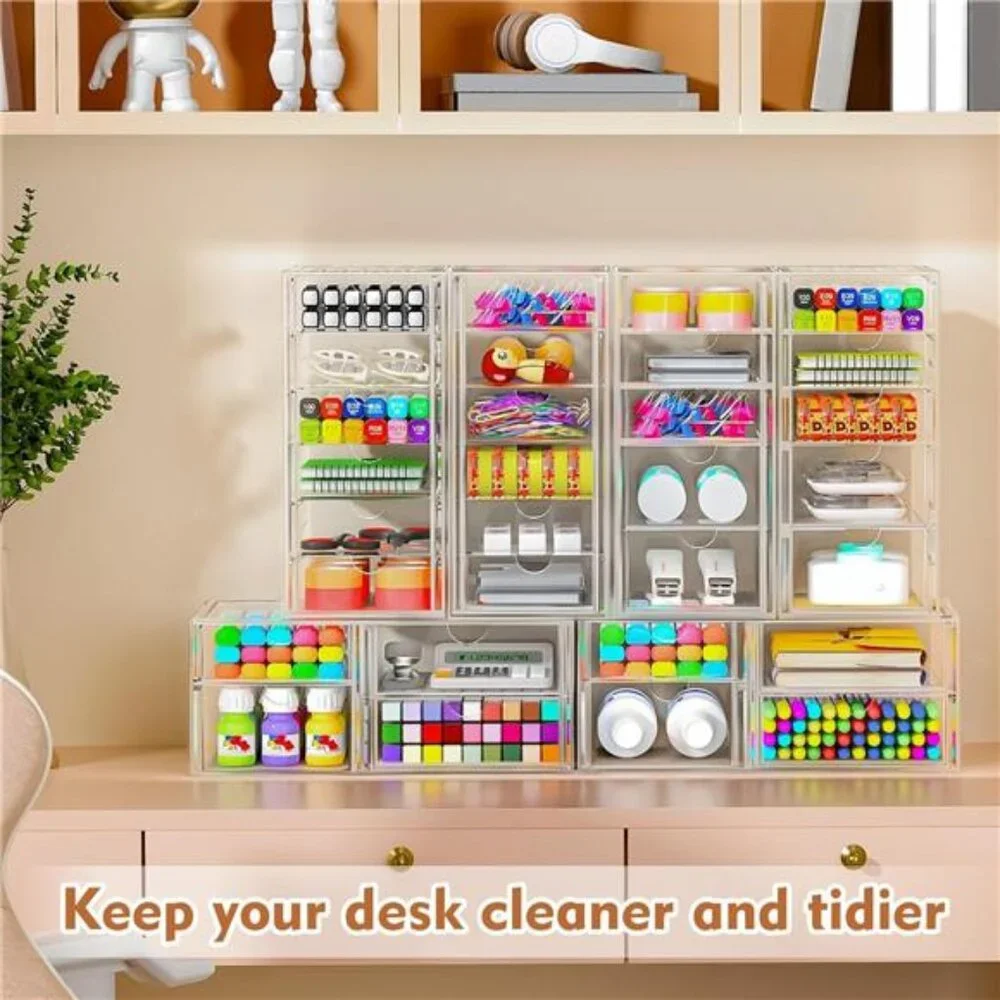 Acrylic Makeup Organizer with 13 Drawers, Bathroom Counter Organizer, Acrylic